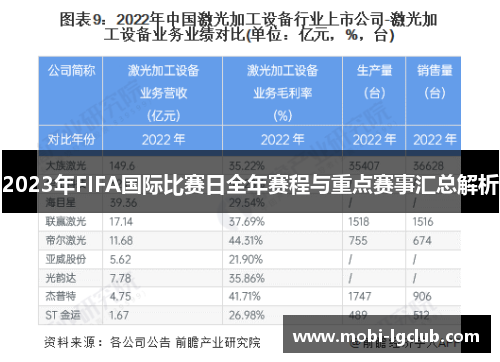 2023年FIFA国际比赛日全年赛程与重点赛事汇总解析